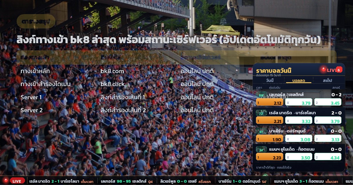 bk8 คาสิโนออนไลน์ – ตารางสรุป