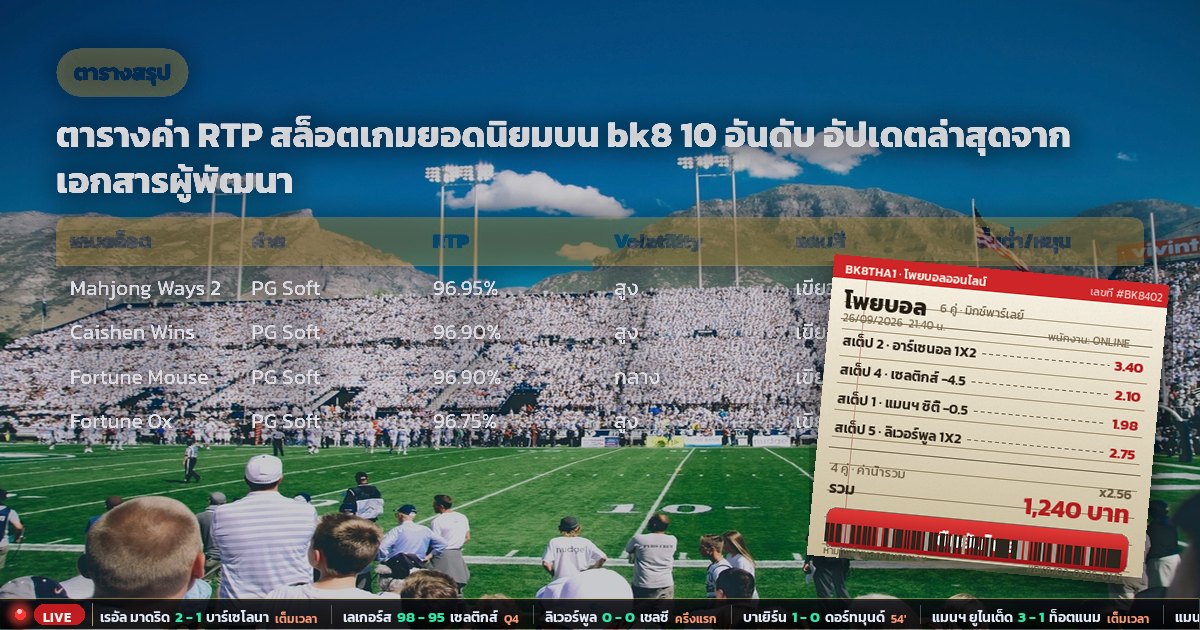 rtp bk8 – ตารางสรุป